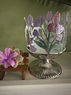 NEW BBW FLORAL 3 WICK CANDLE PEDESTAL 🦋